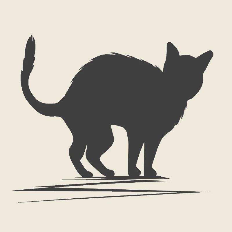 katzen silhouette mit Buckel