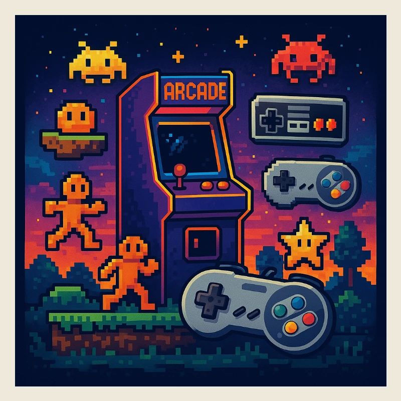 Retro Pixel Arcade Gaming Design