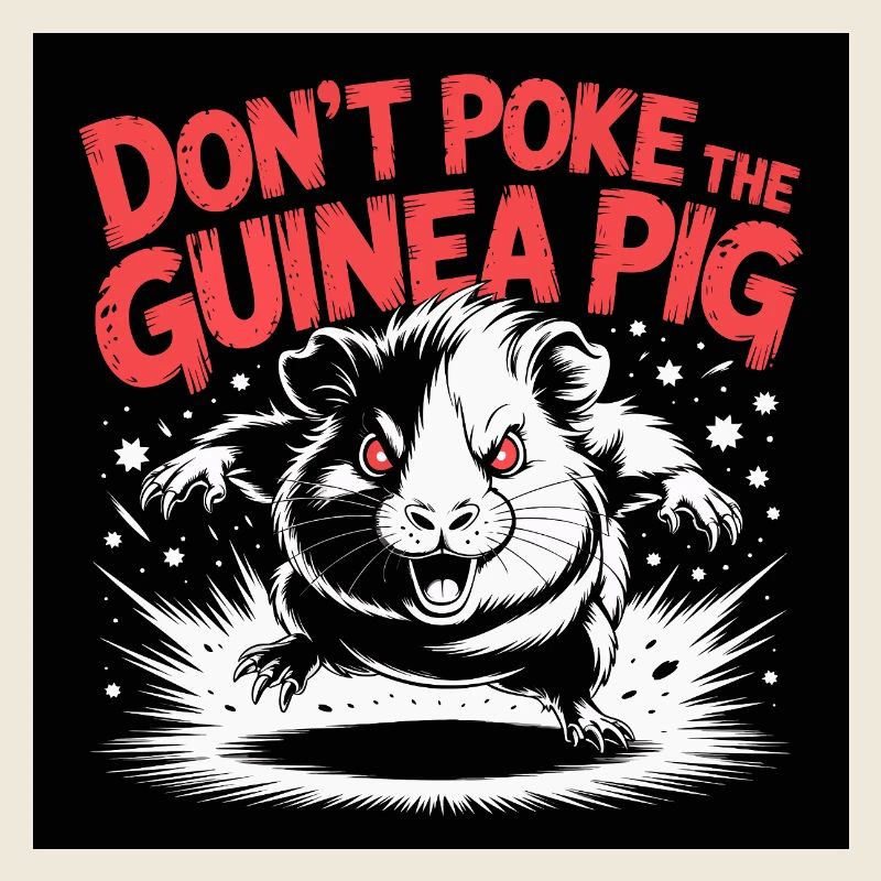 Cochon d'Inde maléfique avec un dessin de morsure