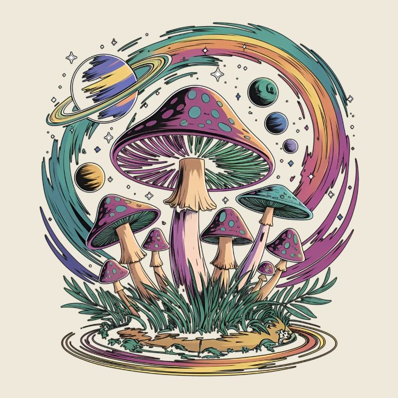 Psychedelic Space Mushroom Fantasy