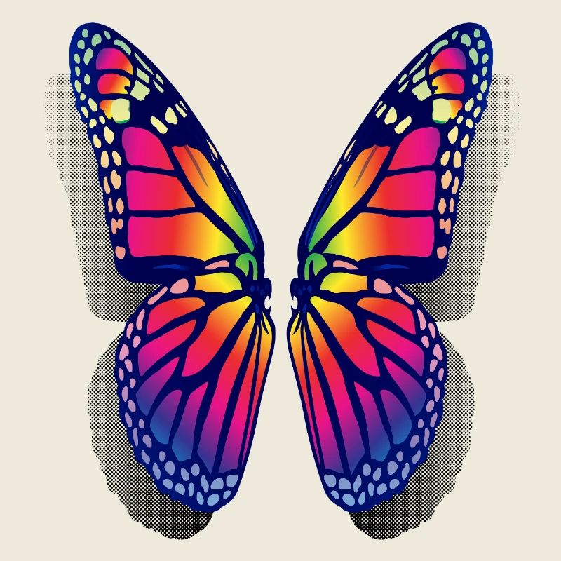 Ailes de papillon arc-en-ciel