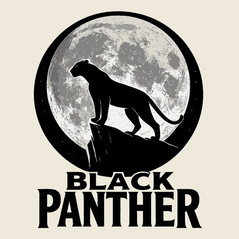 Panther Silhouette Under Full Moon