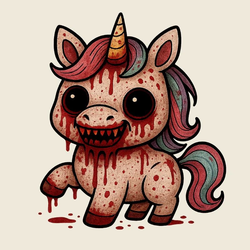 Blutiges Horror-Einhorn
