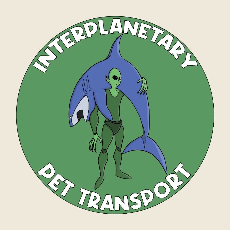 Interplanetary Pet Transport Badge Shark