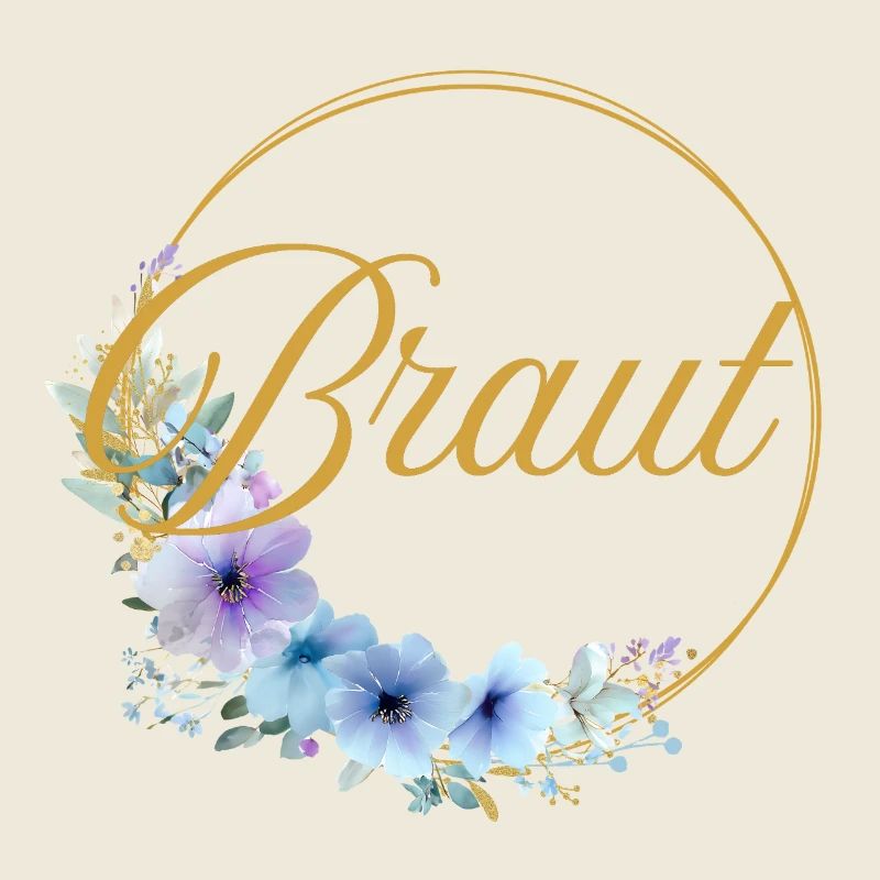 Équipe Mariée ! Cercle, Floral, Bleu, Violet, Or