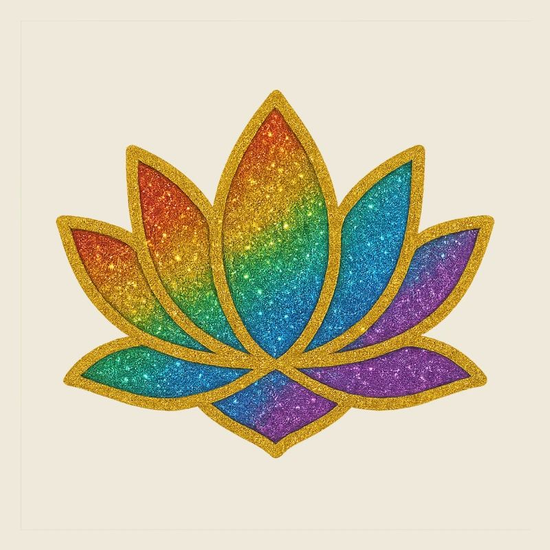 Glitzernder Regenbogen Lotus