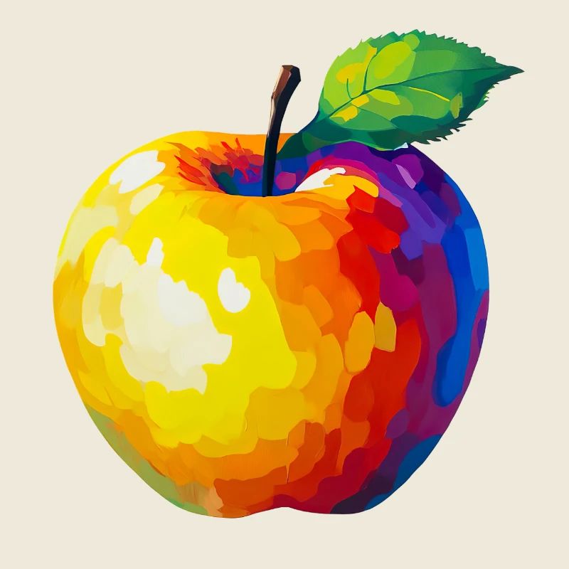 Farbenfroher Pixelapfel