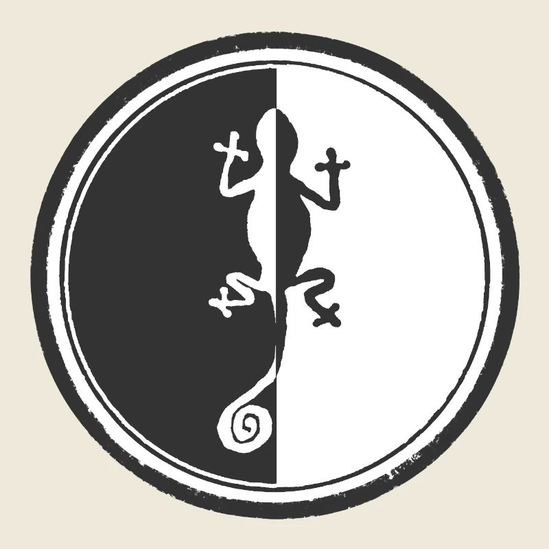 Schwarz-Weiß Chameleon Design