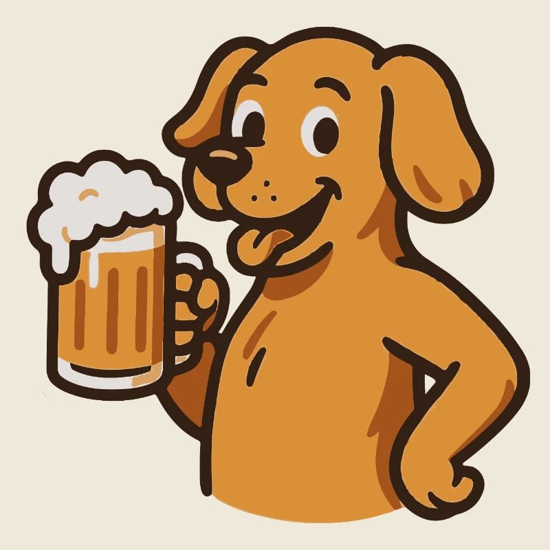 Drôle de chien avec motif de verre à bière