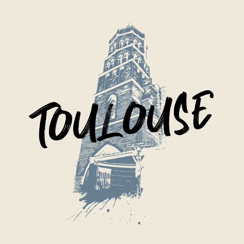 Illustration monochrome Toulouse Saint-Nicolas