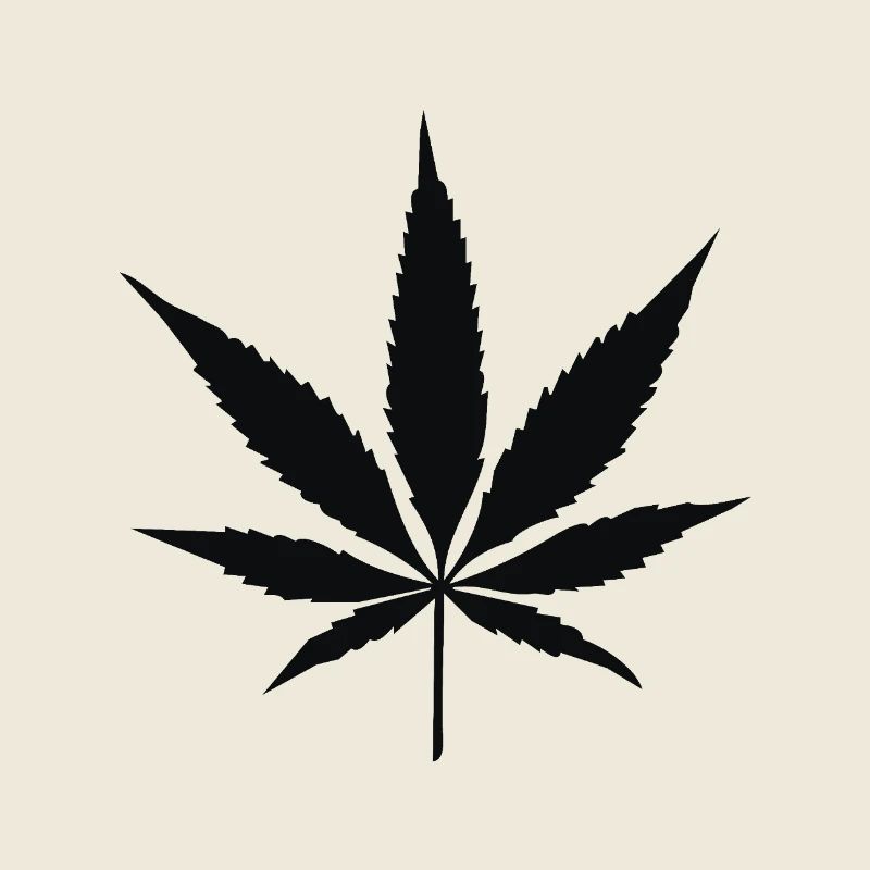 Silhouette von Cannabisblättern