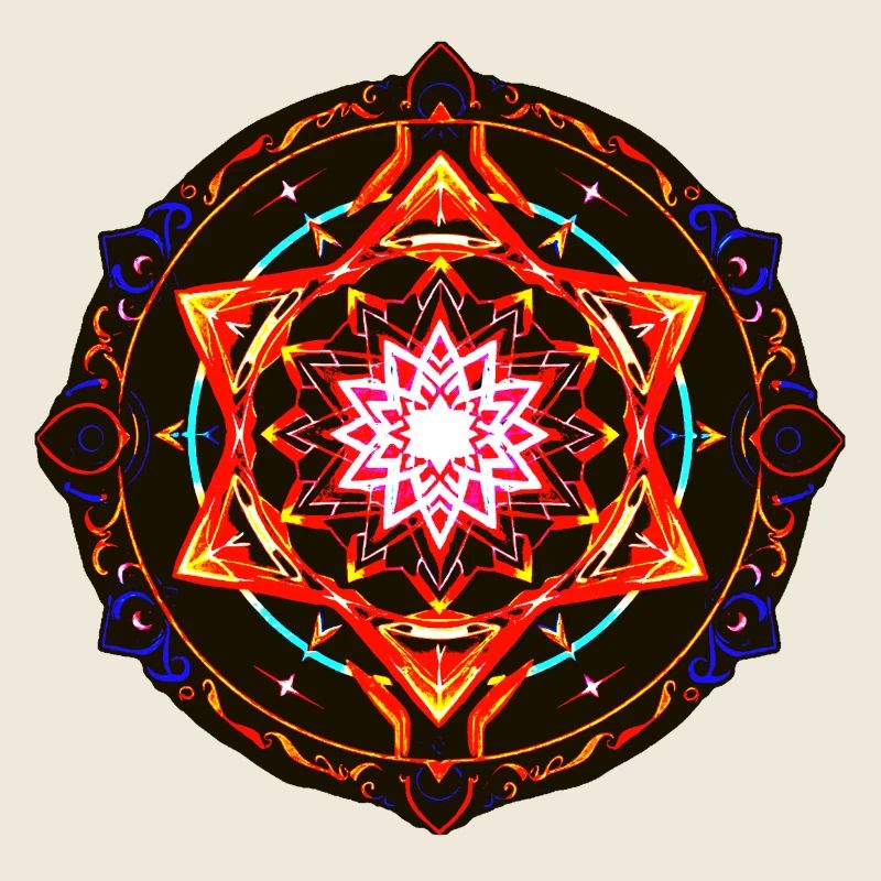 Cosmic Fire Mandala – Sacred Geometric Energy Art