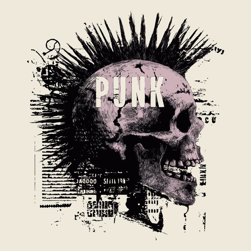 Punk Rock Mohawk Skull