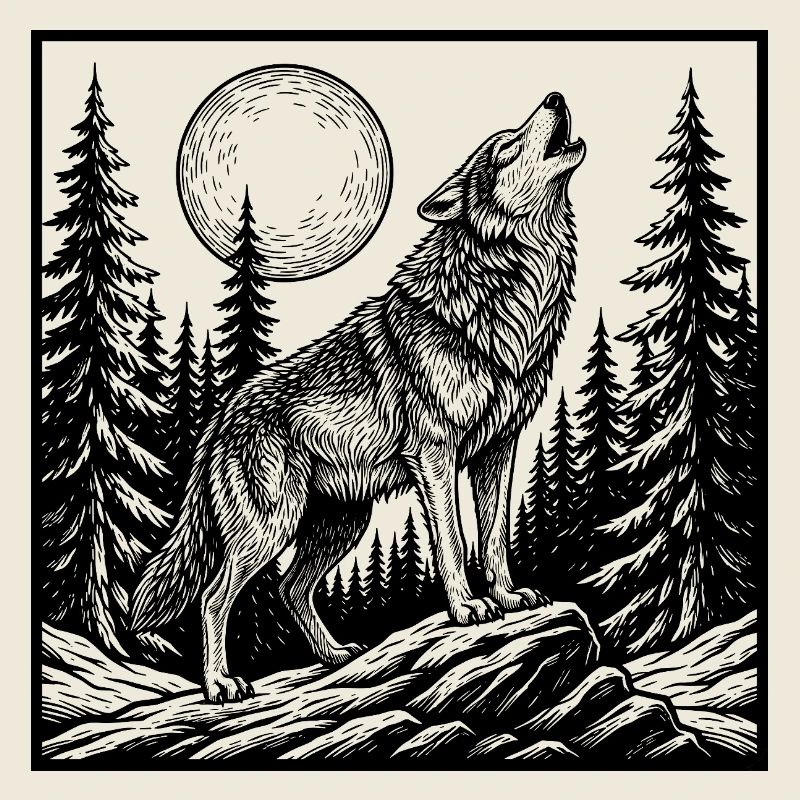 Heulender Wolf