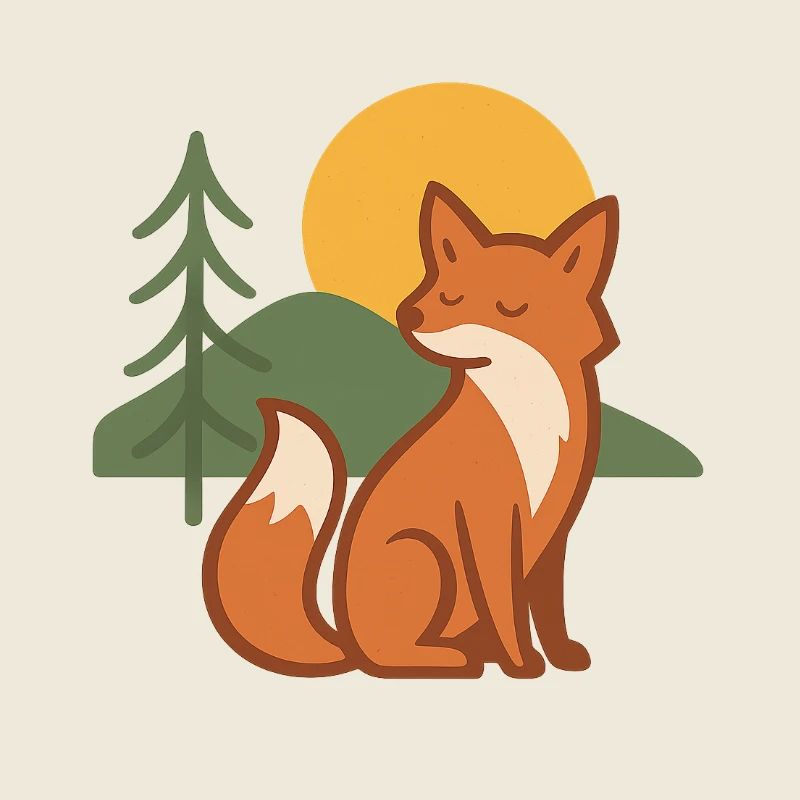 Waldfuchs im Sonnenuntergang