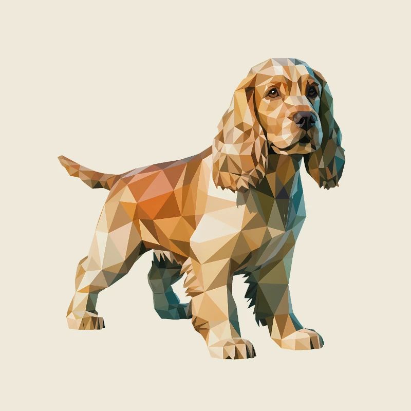 Cocker Spaniel - Cooles Low-Poly-Logo