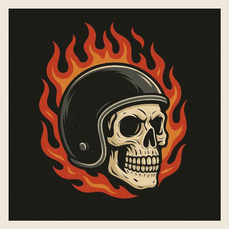 Flame Skull with Helmet