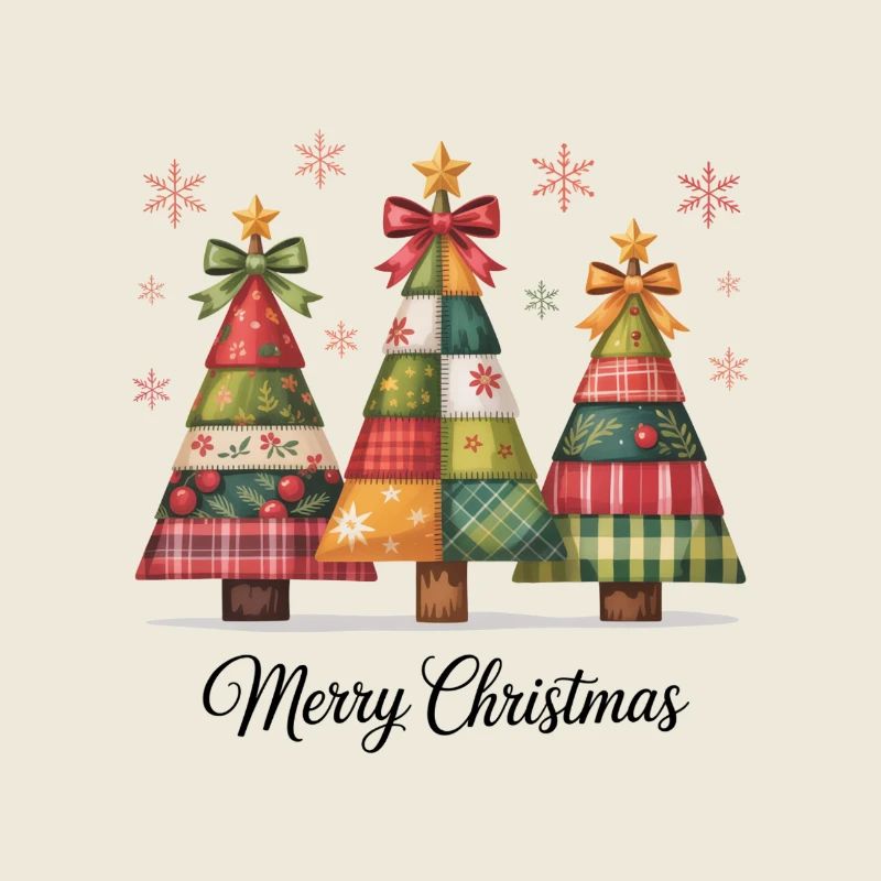 Patchwork-Christbaum-Trio