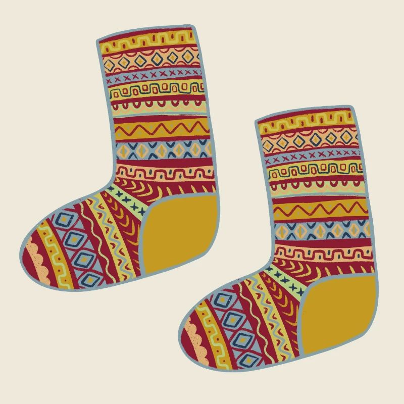 Bunte Fair Isle gemusterte Socken
