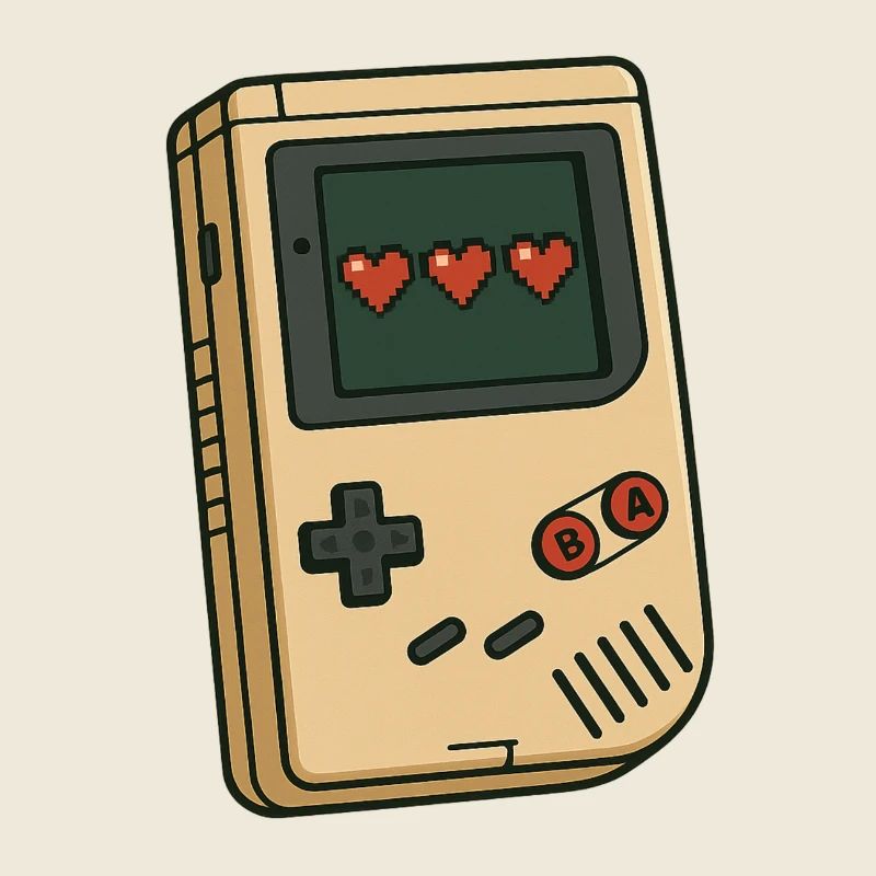 Retro Game Boy Heart Design