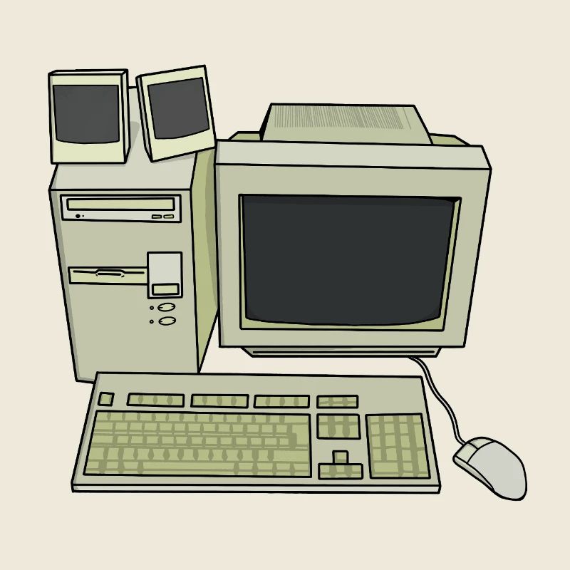 Retro Computer Desk Einrichtung