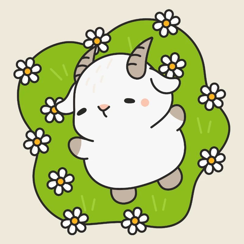 Kawaii Lamm Gänseblümchen