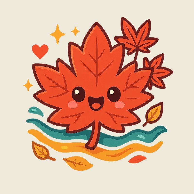 Sourire câlin de feuille d’automne