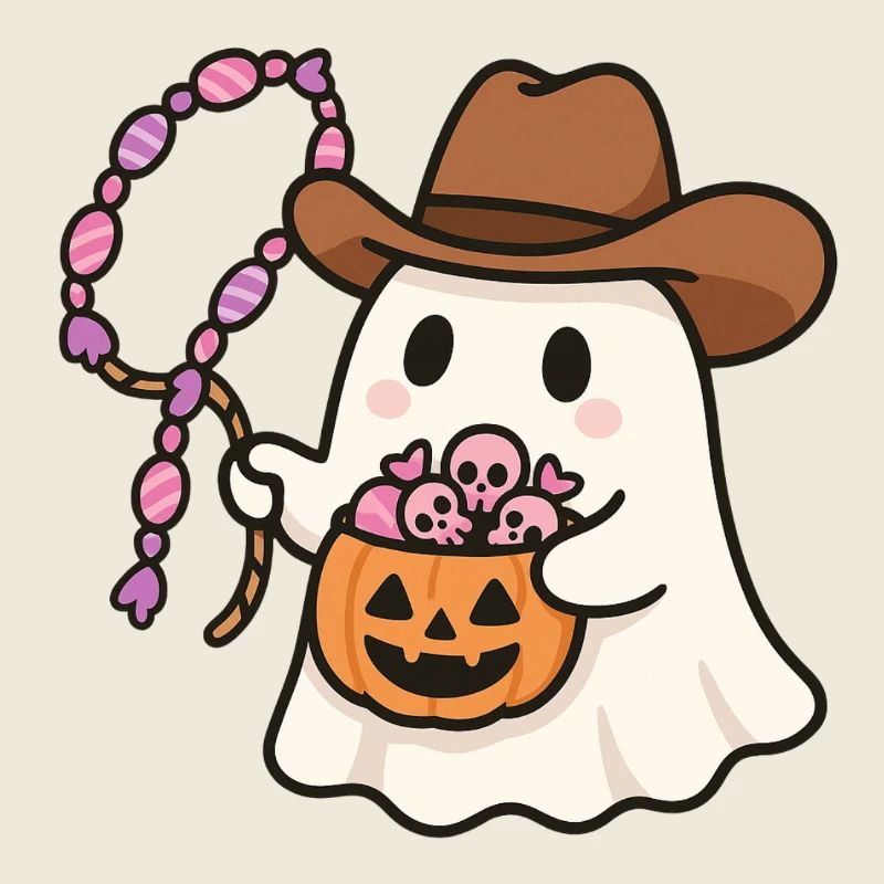 Ghost Cowboy Halloween Süßigkeiteneimer