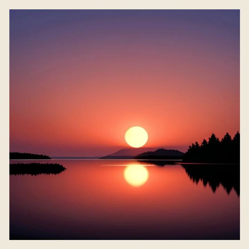 Coucher de soleil sur l'eau