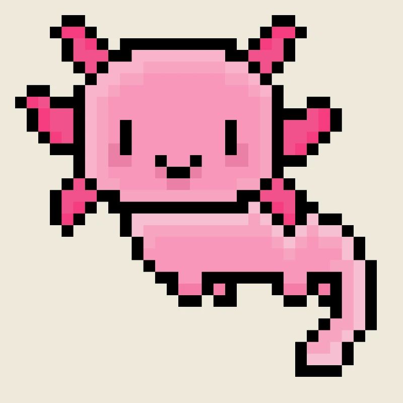 Süßer Pixel-Axolotl – Kawaii Tierdesign