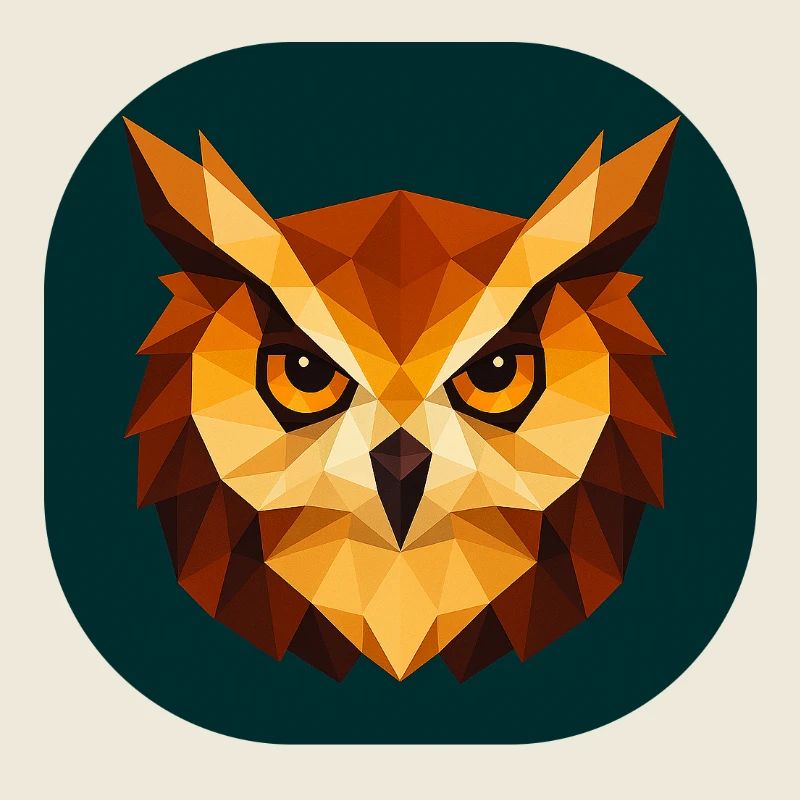 Geometric Owl Head Polygon Art