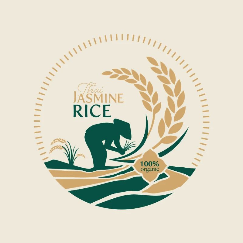Thai Jasmine Rice Logo Organic