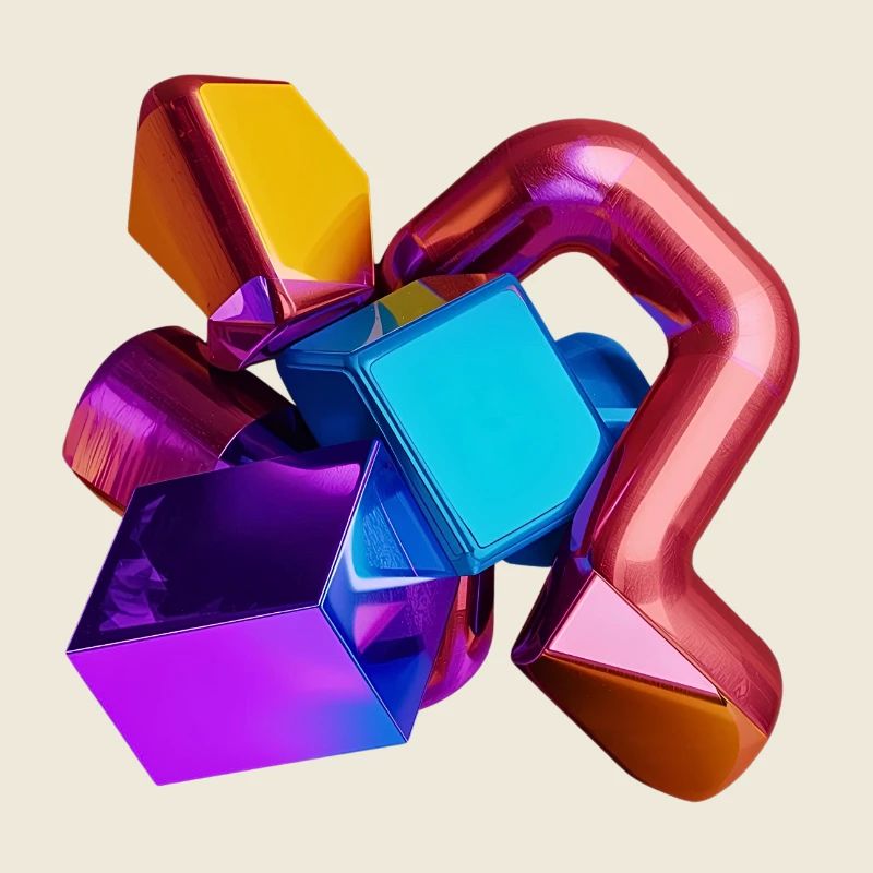 Abstrakte 3D Geometrie Formen bunt