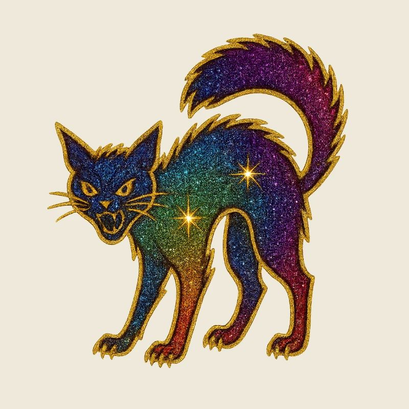 Galactic Glitter Cat for Halloween