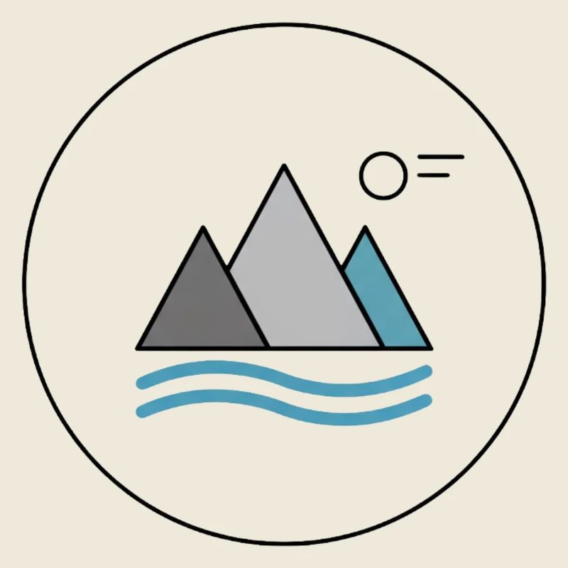 Silhouette de lac de montagne avec vagues