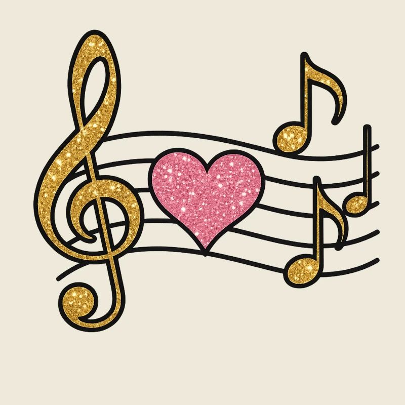 Heart Melody Glitter Gold