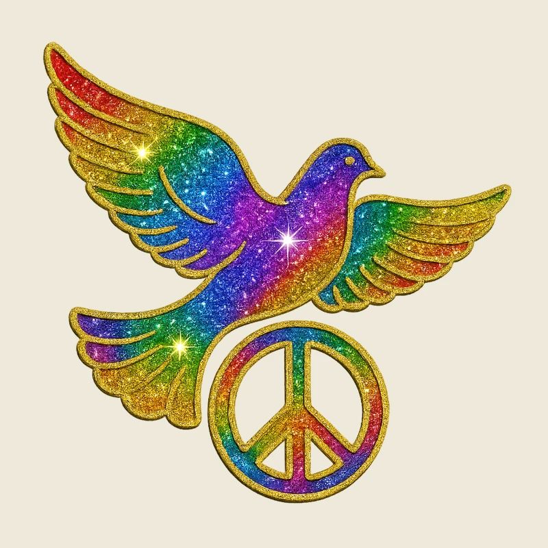 Rainbow Dove Peace Symbol
