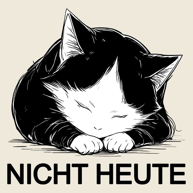 Cuddly black and white cat not today