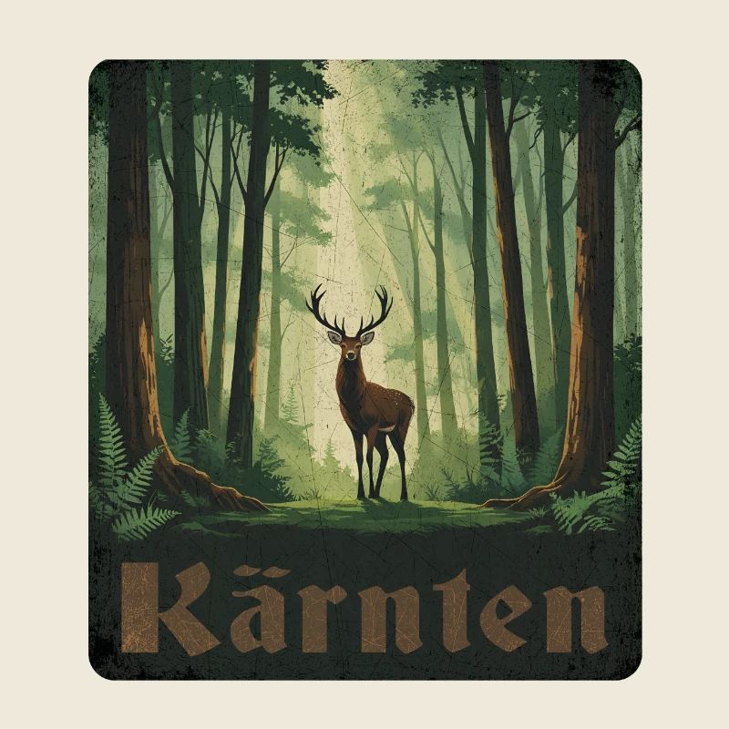 Cerf de Carinthie dans la forêt