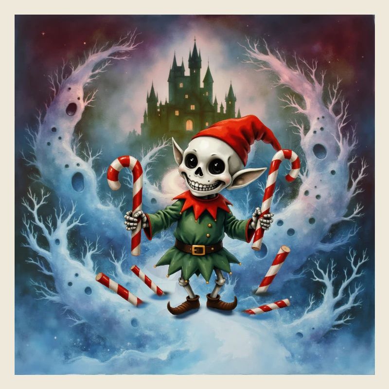 Weihnachten Skelett Elf