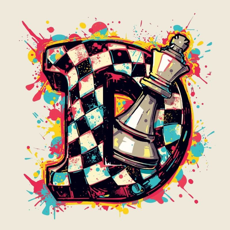 Lady Graffiti Color Explosion Chess Player