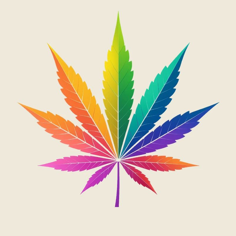 Art de la feuille de cannabis arc-en-ciel