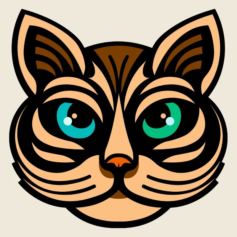 Illustration de chat mystique à deux yeux