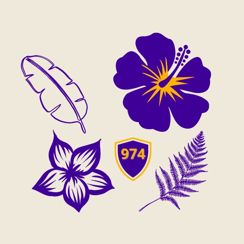 Hibiscus Violet Bouclier 974