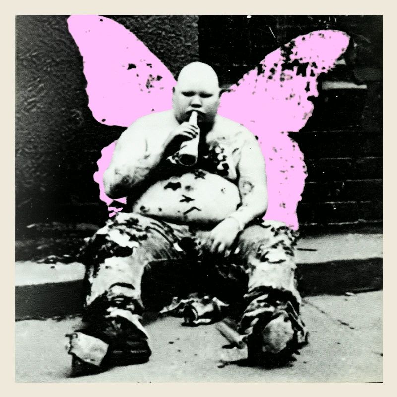 Pinker Schmetterling Mann