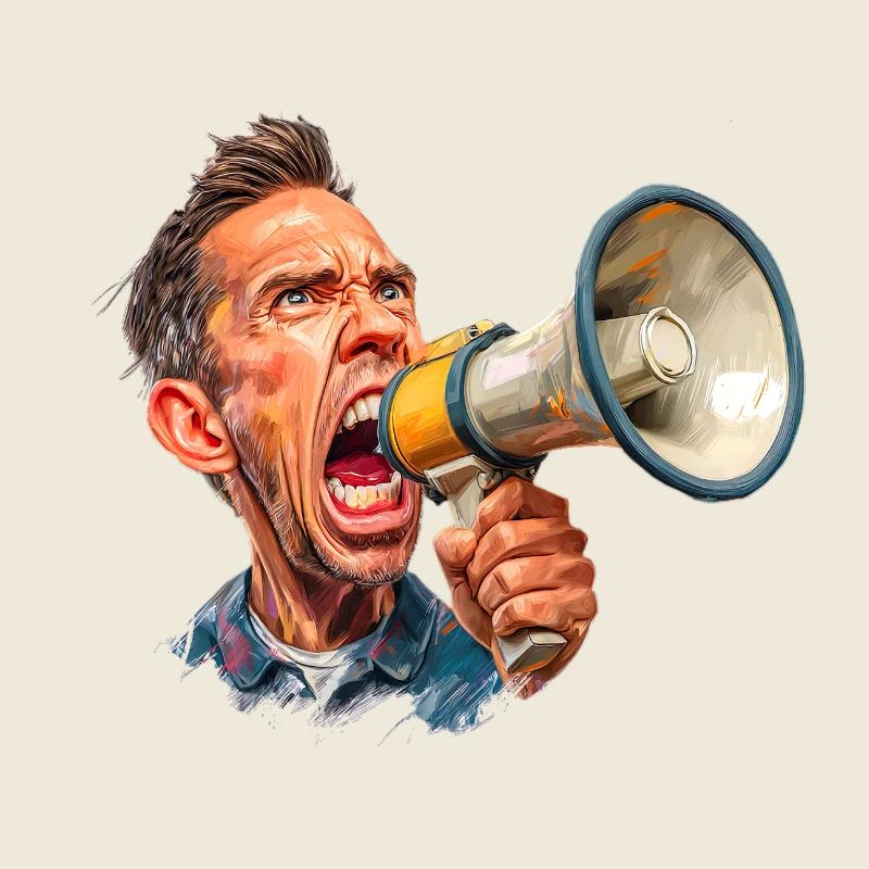 Megafon Ausbruch vom Schiri oder Marktschreier