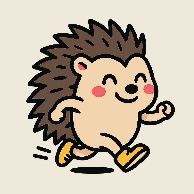 Hedgehog Sprinter Cute Mascot