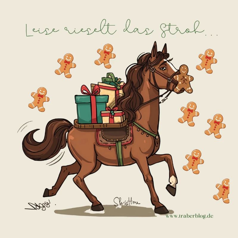 Weihnachtspferd mit Geschenken Traber - 