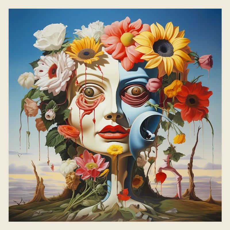 Masques de fleurs double visage