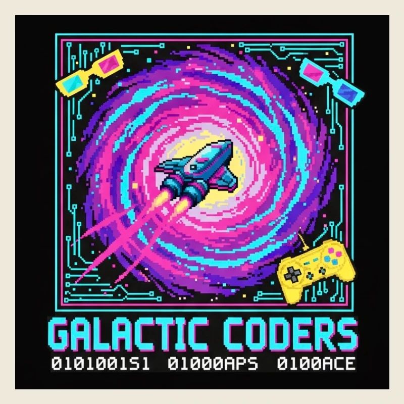 Galaktische Coders Neon Pixel